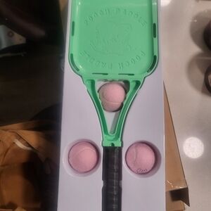 Green Pooch Paddle with Pink Balls